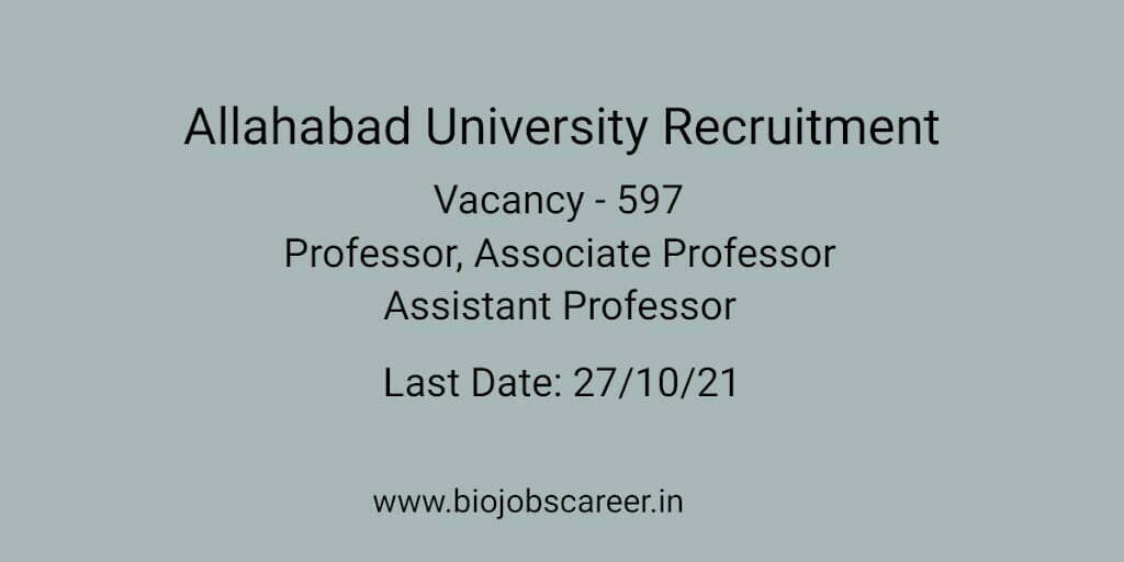 Allahabad University Recruitment