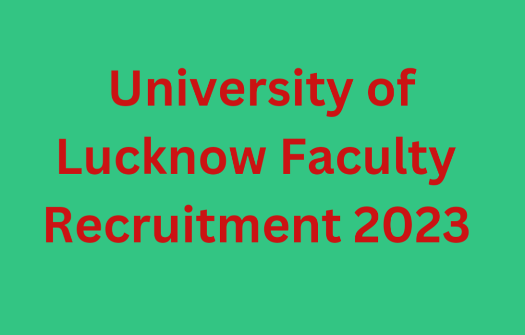 Lucknow University Teaching Jobs